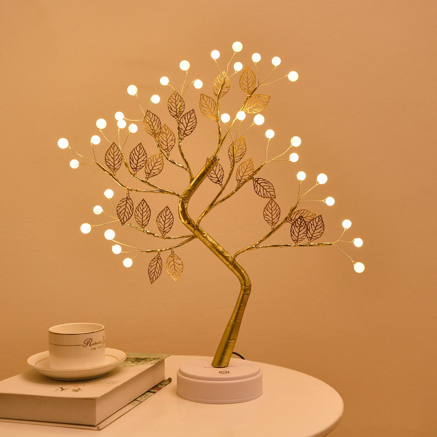 Professional title: "Decorative LED Tabletop Tree Lamp with USB and Battery Power for Home, Bedroom, and Party Decor"