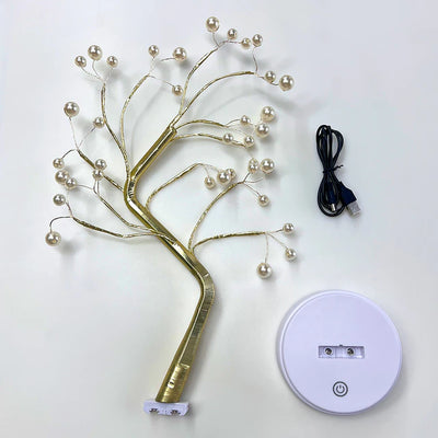 Professional title: "Decorative LED Tabletop Tree Lamp with USB and Battery Power for Home, Bedroom, and Party Decor"