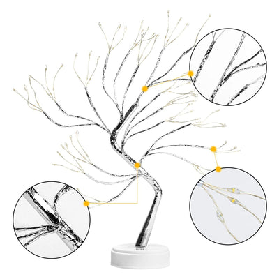 Professional title: "Decorative LED Tabletop Tree Lamp with USB and Battery Power for Home, Bedroom, and Party Decor"