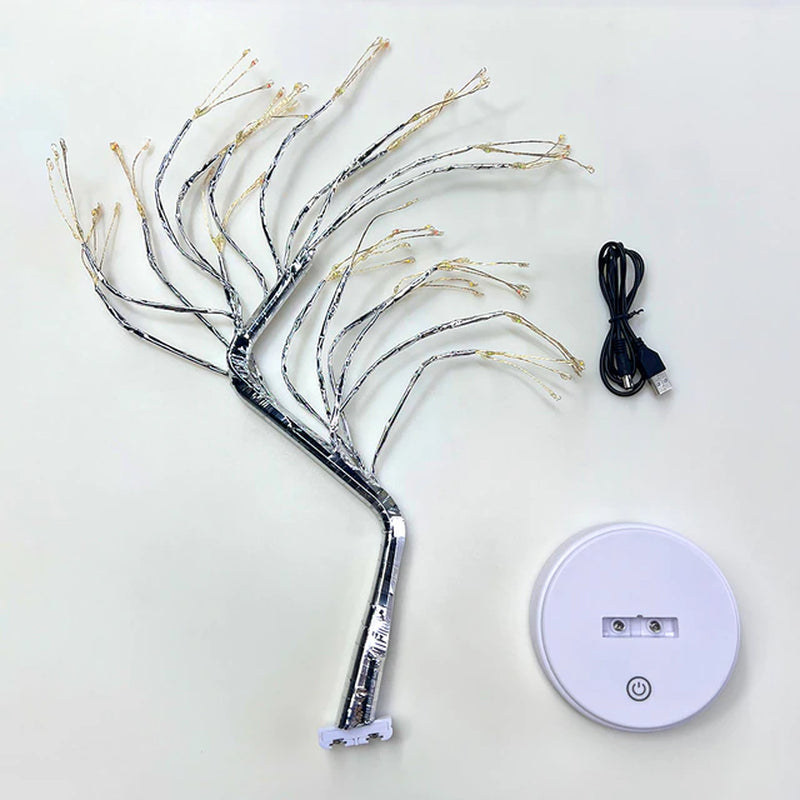 Professional title: "Decorative LED Tabletop Tree Lamp with USB and Battery Power for Home, Bedroom, and Party Decor"